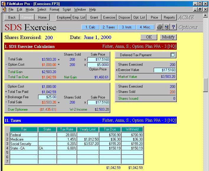 stock options cvm