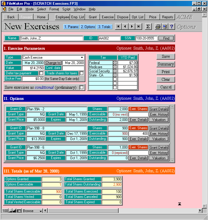 valuation of unvested stock options