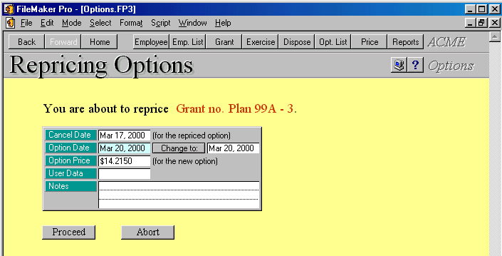 accounting for repricing stock options