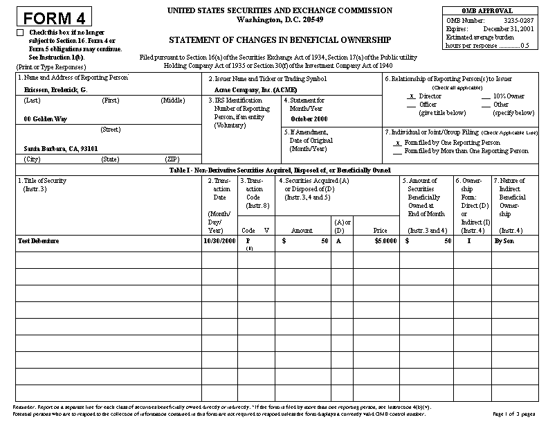 sec form 4 stock options